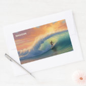 Individuelle Name Surfing Rechteckiger Aufkleber (Umschlag)