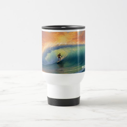 Individuelle Name Surfing Reisebecher (Mittel)