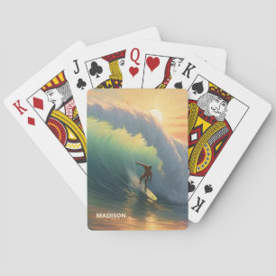 Individuelle Name Surfing Spielkarten