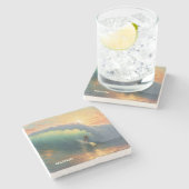 Individuelle Name Surfing Steinuntersetzer (Seitenansicht)