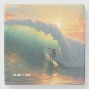 Individuelle Name Surfing Steinuntersetzer