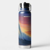Individuelle Name Surfing Trinkflasche (Hinten)