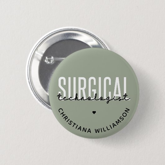 Individuelle Name Surgical Technologe Med Surg Tec Button (Vorne & Hinten)