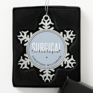 Individuelle Name Surgical Technologe Med Surg Tec Schneeflocken Zinn-Ornament