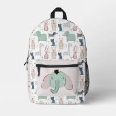 Individuelle Name Süße Tier Pattern Girl's Pink Bedruckter Rucksack (Vorderseite)