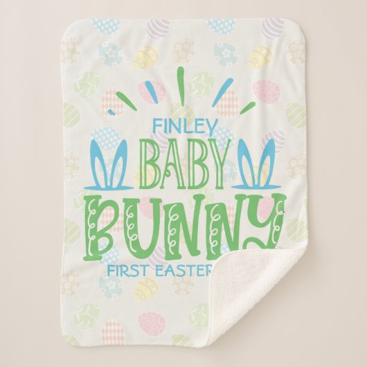 Individuelle Name Sweet Baby Bunny First Ostereier Sherpadecke (Vorderseite)