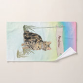 Individuelle Name Tabby Cat Pet Badhandtuch Set (Handtuch)