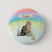 Individuelle Name Tabby Cat Pet Button (Vorderseite)