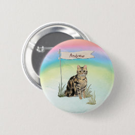 Individuelle Name Tabby Cat Pet Button
