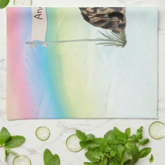 Individuelle Name Tabby Cat Pet Geschirrtuch (Gefaltet)