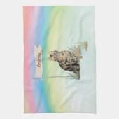 Individuelle Name Tabby Cat Pet Geschirrtuch (Vertikal)