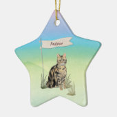 Individuelle Name Tabby Cat Pet Keramik Ornament (Links)