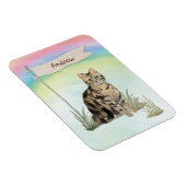 Individuelle Name Tabby Cat Pet Magnet (Rechte Seite)