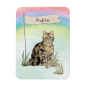 Individuelle Name Tabby Cat Pet Magnet (Vertikal)
