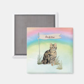 Individuelle Name Tabby Cat Pet Magnet (Vorderseite/Rückseite)