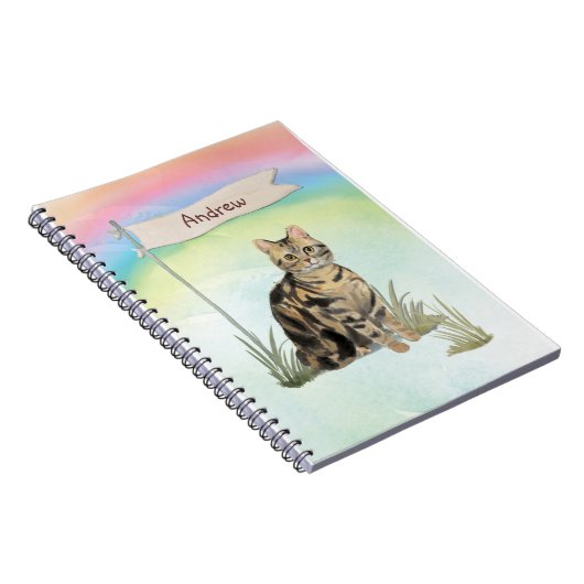 Individuelle Name Tabby Cat Pet Notizblock (Rechte Seite)