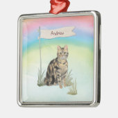 Individuelle Name Tabby Cat Pet Ornament Aus Metall (Links)