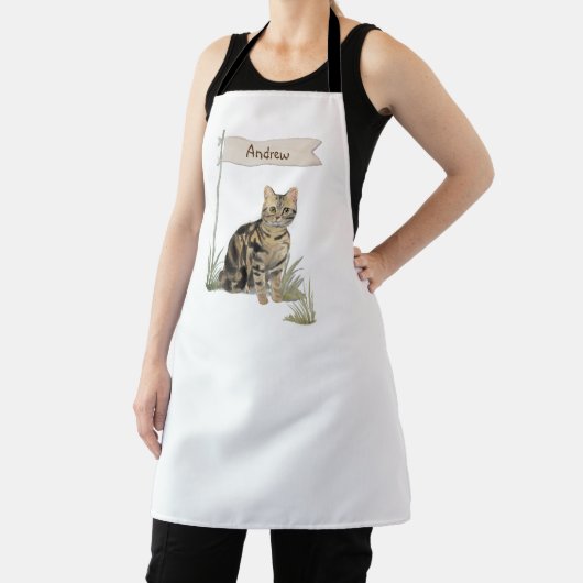 Individuelle Name Tabby Cat Pet Schürze (InSitu)