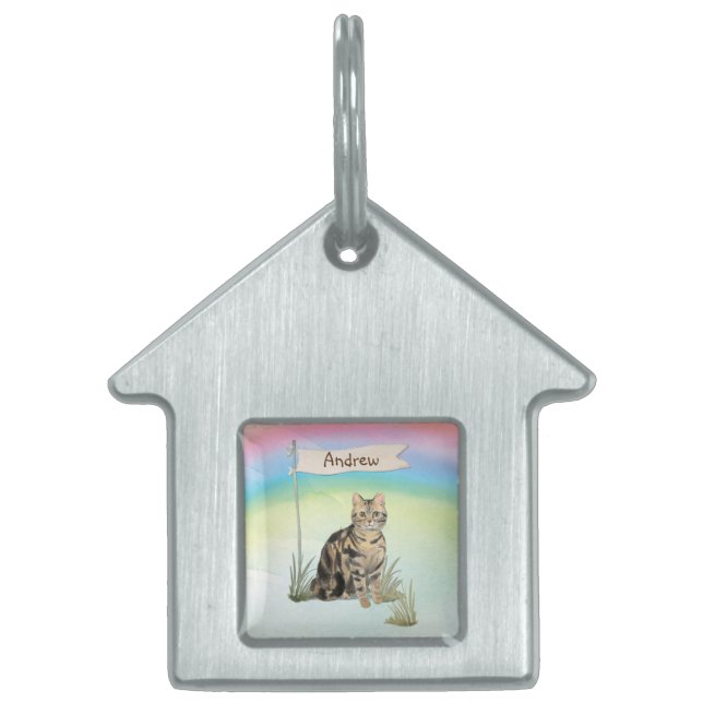 Individuelle Name Tabby Cat Pet Tiermarke (Vorderseite)