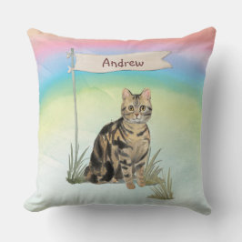 Individuelle Name Tabby Katze Pet Throw Kissen