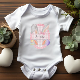 Individuelle Name Tag Oaster Baby Girl Bunny Strampler