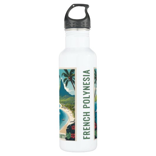 Individuelle Name Tahiti Edelstahlflasche (Vorderseite)