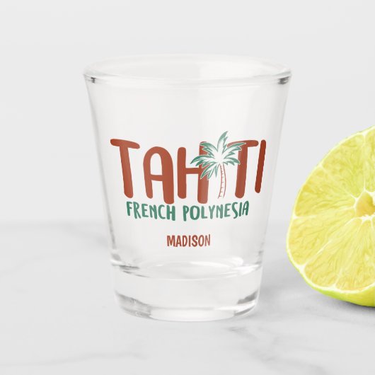 Individuelle Name Tahiti Schnapsglas (Vorderseite)