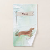 Individuelle Name Tan Dackel Haustier Hund Badhandtuch Set (Handtuch)