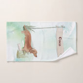 Individuelle Name Tan Dackel Haustier Hund Badhandtuch Set (Handtuch)