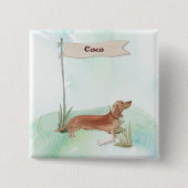 Individuelle Name Tan Dackel Haustier Hund Button (Vorderseite)