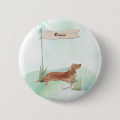 Individuelle Name Tan Dackel Haustier Hund Button (Vorderseite)