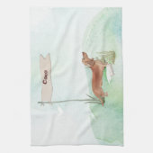 Individuelle Name Tan Dackel Haustier Hund Geschirrtuch (Vertikal)