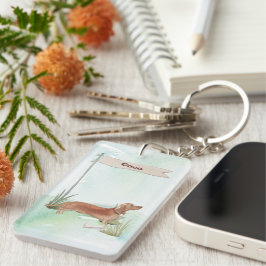 Individuelle Name Tan Dackel Haustier Hund Schlüsselanhänger