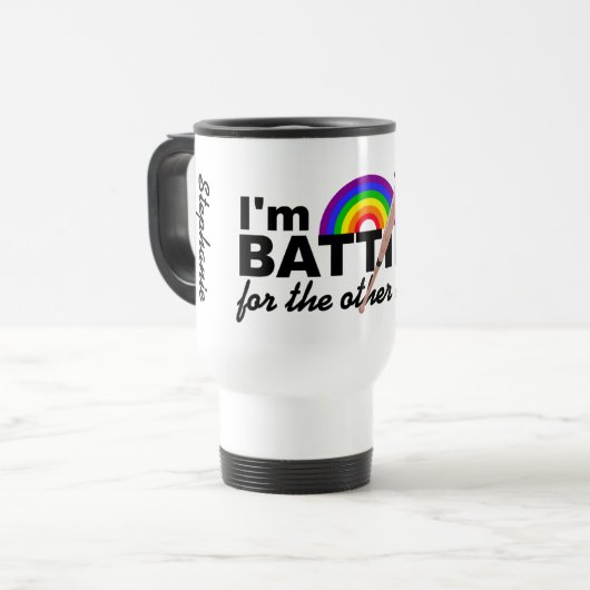 individuelle Name-Tasse "Batch für das andere Team Reisebecher (Vorderseite Links)