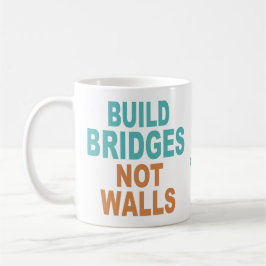 individuelle Name-Tasse "Bridges Not Walls bauen" Kaffeetasse