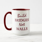 individuelle Name-Tasse "Bridges Not Walls bauen" Tasse (Links)