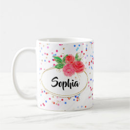 Individuelle Name Tasse, Mädchen Glitzer personali Kaffeetasse