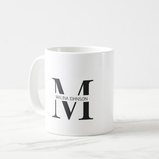 "Individuelle Name-Tasse mit Buchstabe M" Kaffeetasse (Vorderseite Links)