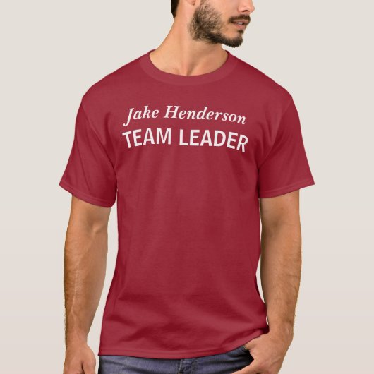 Individuelle Name Teamleiter T-Shirt (Vorderseite)