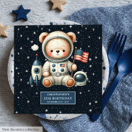Individuelle Name Teddy Astronaut Napkins Babydusc Serviette