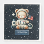Individuelle Name Teddy Astronaut Napkins Babydusc Serviette (Vorderseite)