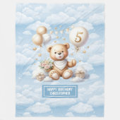 Individuelle Name Teddy Bärendecke zum 5. Geburtst Fleecedecke (Vorderseite)