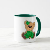 Individuelle Name Teddy Bear St. Patrick's Day Ges Tasse (VorderseiteRechts)