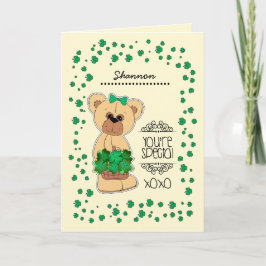 Individuelle Name | Teddy Bear St. Patrick's Day Karte