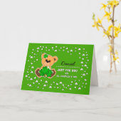 Individuelle Name Teddy Bear St. Patrick's Day Karte (Gelbe Blume)