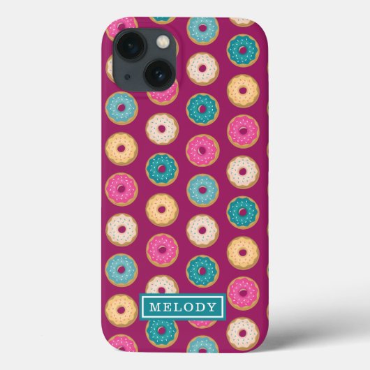 Individuelle Name Template Lila Doughnut Pattern Case-Mate iPhone Hülle (Rückseite)
