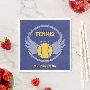 Individuelle Name Tennis Ball mit Flügen Serviette
