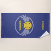 Individuelle Name Tennis Ball mit Flügen Strandtuch (Vorderseite)