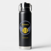 Individuelle Name Tennis Ball mit Flügen Trinkflasche (Vorderseite)