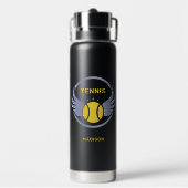 Individuelle Name Tennis Ball mit Flügen Trinkflasche (Hinten)